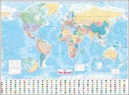 COLLINS WORLD WALL LAMINATED MAP