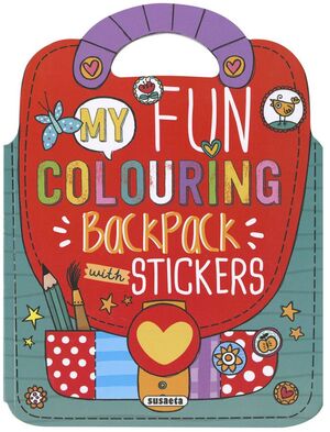 MY FUN COLOURING BACKPACK WITH STICKERS RED