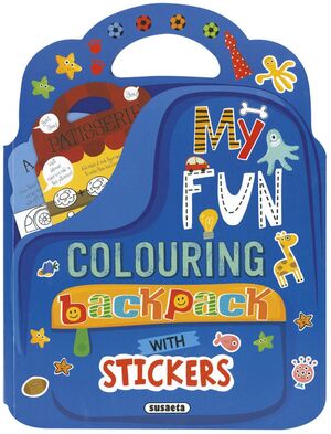MY FUN COLOURING BACKPACK WITH STICKERS BLUE